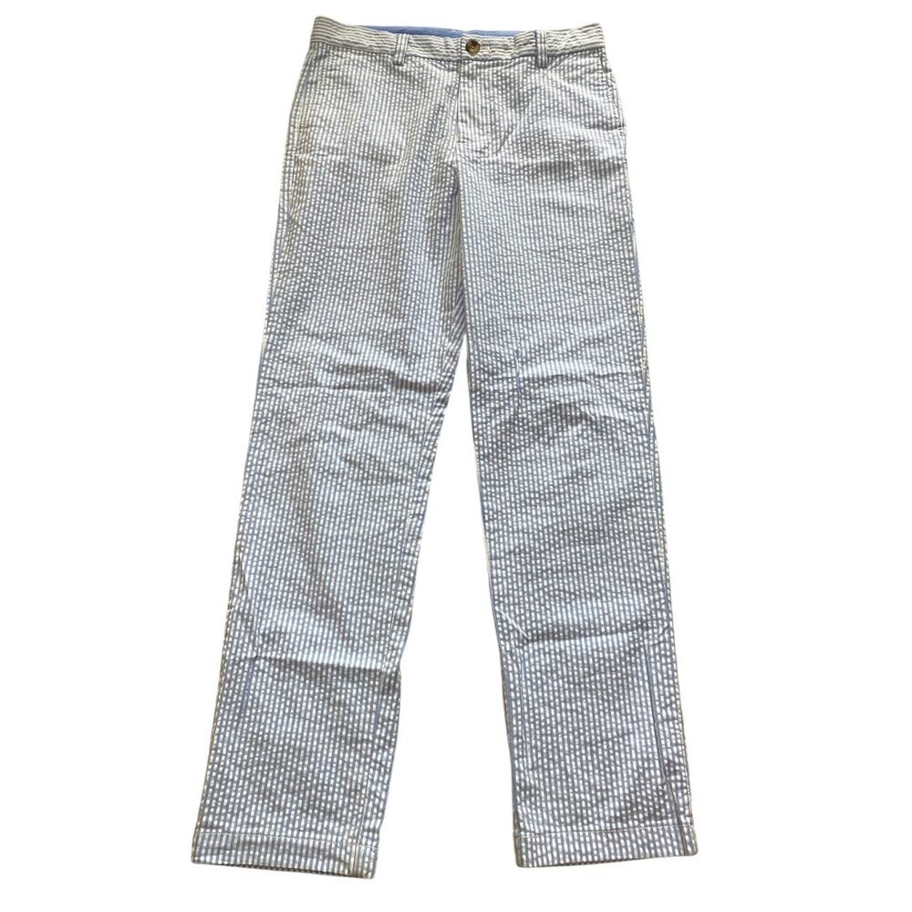 Vineyard Vines Boys Size 16 Blue White Seersucker Breaker Pants Adjustable Waist